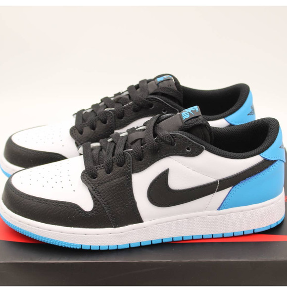 Air Jordan 1 Retro Low OG Black Dark Powder Blue (GS) Size 7Y Style CZ0858-104 5 - Picture 2 of 10